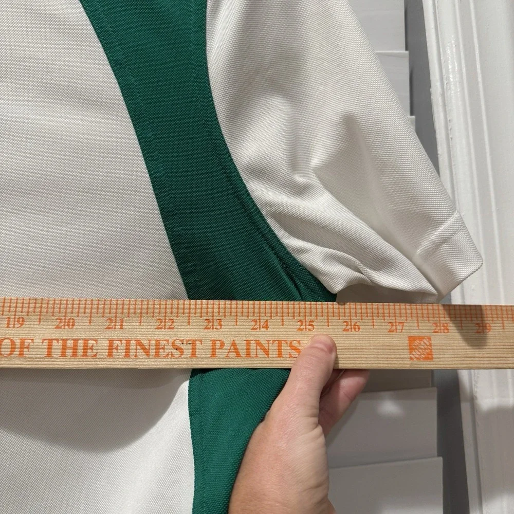 Masters Tech Golf Mens XL Athletic Polo Shirt Green‎ & White With Logo *flaw